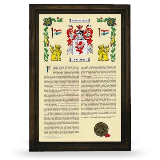 Van Dijken Armorial History Framed - Brown